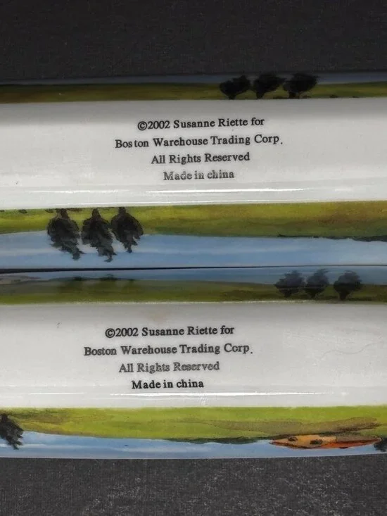 Susanne Riette Boston Warehouse Hand-Painted Ceramic Olive Boat Set VTG 02 - Picture 7 of 11